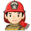 How Man Firefighter: Light Skin Tone emoji looks on Samsung.