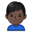 How Man Frowning: Dark Skin Tone emoji looks on Samsung.