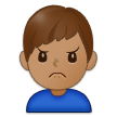 How Man Frowning: Medium Skin Tone emoji looks on Samsung.