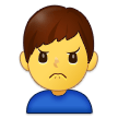 How Man Frowning emoji looks on Samsung.