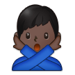 How Man Gesturing NO: Dark Skin Tone emoji looks on Samsung.