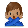 How Man Gesturing NO: Medium Skin Tone emoji looks on Samsung.