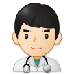 How Man Health Worker: Light Skin Tone emoji looks on Samsung.