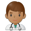 How Man Health Worker: Medium Skin Tone emoji looks on Samsung.