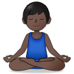 How Man in Lotus Position: Dark Skin Tone emoji looks on Samsung.