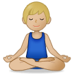 How Man in Lotus Position: Medium-Light Skin Tone emoji looks on Samsung.