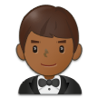 A quoi ressemblent les emoji Homme en smoking: peau mate sur Samsung.