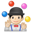 A quoi ressemblent les emoji Jongleur: peau claire sur Samsung.