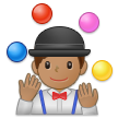 A quoi ressemblent les emoji Jongleur: peau légèrement mate sur Samsung.