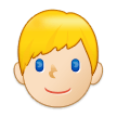 How Man: Light Skin Tone, Blond Hair emoji looks on Samsung.