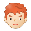 How Man: Light Skin Tone, Red Hair emoji looks on Samsung.