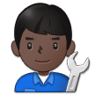 How Man Mechanic: Dark Skin Tone emoji looks on Samsung.