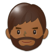 A quoi ressemblent les emoji Personne barbue : peau mate sur Samsung.