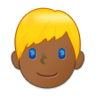 How Man: Medium-Dark Skin Tone, Blond Hair emoji looks on Samsung.