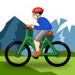 Come Ciclista uomo di mountain bike: carnagione chiara emoji appare su Samsung.