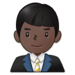 How Man Office Worker: Dark Skin Tone emoji looks on Samsung.