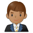 How Man Office Worker: Medium Skin Tone emoji looks on Samsung.