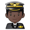 How Man Pilot: Dark Skin Tone emoji looks on Samsung.