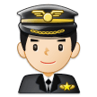 How Man Pilot: Light Skin Tone emoji looks on Samsung.