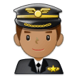 A quoi ressemblent les emoji Pilote homme: peau légèrement mate sur Samsung.