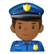 Wie Polizist: mitteldunkle Hautfarbe Emoji auf Samsung aussieht.