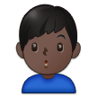 How Man Pouting: Dark Skin Tone emoji looks on Samsung.