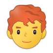 Como o emoji do Homem: cabelo vermelho é exibido no Samsung.