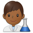 How Man Scientist: Medium-Dark Skin Tone emoji looks on Samsung.