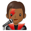 A quoi ressemblent les emoji Chanteur: peau mate sur Samsung.