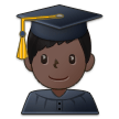 How Man Student: Dark Skin Tone emoji looks on Samsung.