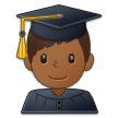 How Man Student: Medium-Dark Skin Tone emoji looks on Samsung.