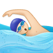 How Man Swimming: Light Skin Tone emoji looks on Samsung.