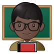 How Man Teacher: Dark Skin Tone emoji looks on Samsung.