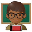 How Man Teacher: Medium-Dark Skin Tone emoji looks on Samsung.