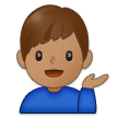 How Man Tipping Hand: Medium Skin Tone emoji looks on Samsung.