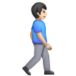 How Man Walking Facing Right: Light Skin Tone emoji looks on Samsung.