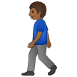 A quoi ressemblent les emoji Homme qui marche: peau mate sur Samsung.