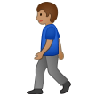 A quoi ressemblent les emoji Homme qui marche: peau légèrement mate sur Samsung.