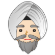 Come Uomo con turbante: carnagione chiara emoji appare su Samsung.