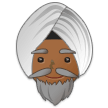 How Man Wearing Turban: Medium-Dark Skin Tone emoji looks on Samsung.