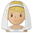 A quoi ressemblent les emoji Homme avec voile: peau moyennement claire sur Samsung.