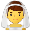 How Man with Veil emoji looks on Samsung.