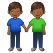 How Men Holding Hands: Medium-Dark Skin Tone emoji looks on Samsung.