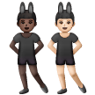 A quoi ressemblent les emoji Hommes avec des oreilles de lapin : peau foncée et peau claire sur Samsung.