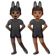 A quoi ressemblent les emoji Hommes avec des oreilles de lapin : peau foncée et peau mate sur Samsung.