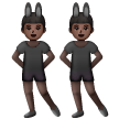 A quoi ressemblent les emoji Hommes avec des oreilles de lapin : peau foncée sur Samsung.