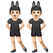 A quoi ressemblent les emoji Hommes avec des oreilles de lapin : peau claire sur Samsung.