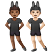 A quoi ressemblent les emoji Hommes avec des oreilles de lapin : peau mate et peau claire sur Samsung.