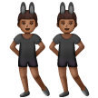 A quoi ressemblent les emoji Hommes avec des oreilles de lapin : peau mate sur Samsung.