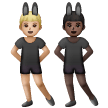 A quoi ressemblent les emoji Hommes avec des oreilles de lapin : peau moyennement claire et peau foncée sur Samsung.